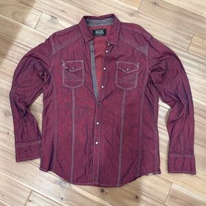 Men's Red Western Shirt